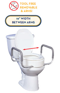 Premium Raised Toilet Seat with Removable Arms
